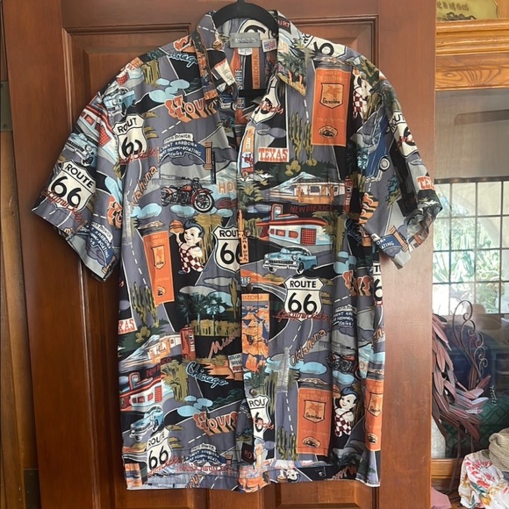 HIGH SEAS Route 66 Themed Men's Shirt size L